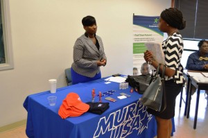 Murphy USA representative meeting with student during Fall 2013 Career Fair