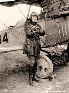 Pilot with microphone receiving helmet and power generated radio telephone at Eberts Field near Lonoke, Arkansas, ca. 1918. Established in 1917, Eberts Field was one of the leading training centers for aviators during World War I. Image from the collections of the Arkansas State Archives.